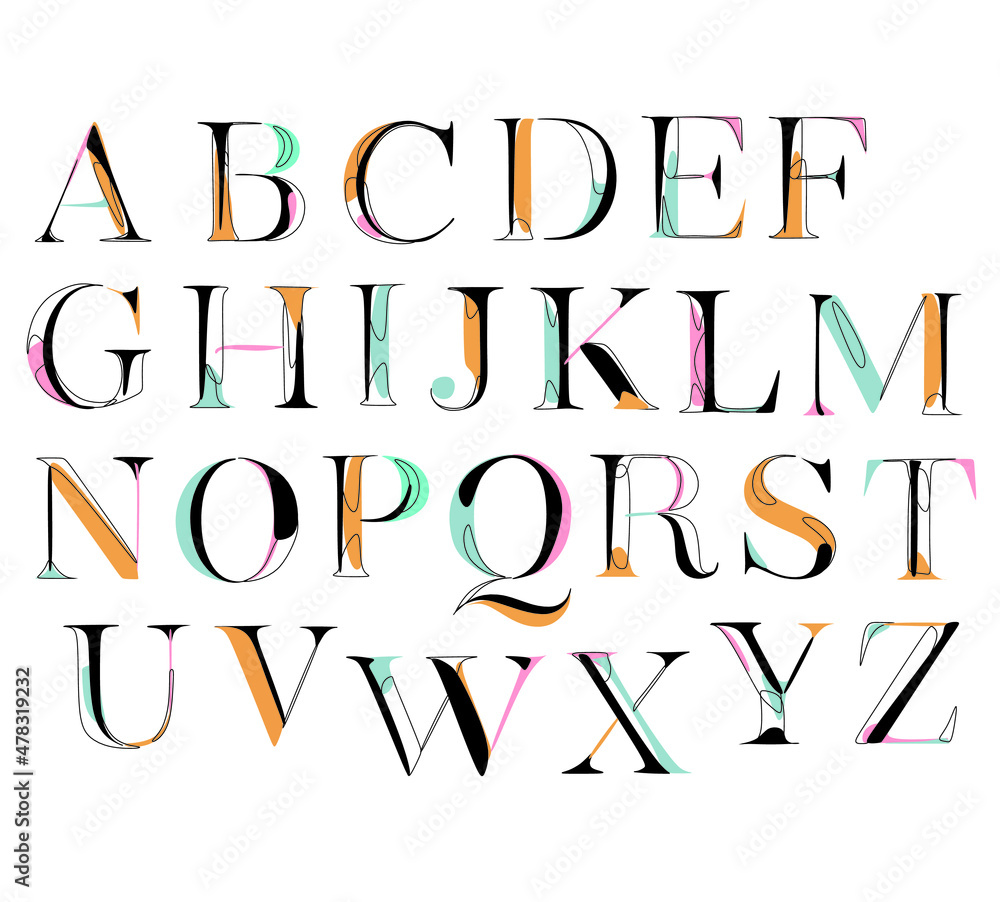 Abstract Line Art minimalist modern fashion font alphabet. minimal modern urban fonts for logo, brand, etc. typography font in uppercase and lowercase letters and number. vector illustration Abstract Line Art minimalist modern fashion font alphabet. minimal modern urban fonts for logo, brand, etc. typography font in uppercase and lowercase letters and number. vector illustration