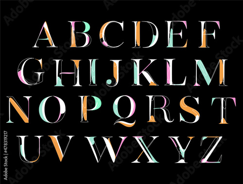 Abstract Line Art minimalist modern fashion font alphabet. minimal modern urban fonts for logo, brand, etc. typography font in uppercase and lowercase letters and number. vector illustration