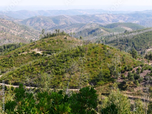 Vue panoramique sur la Serra de Monchique dans la région de l'Algarve au Portugal
