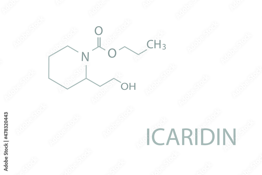 Icaridin molecular skeletal chemical formula. Icaridin molecular skeletal chemical formula.