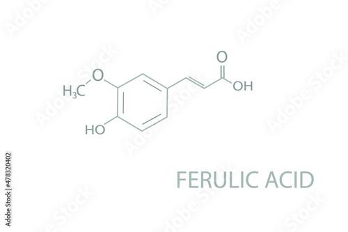 Ferulic acid molecular skeletal chemical formula.
