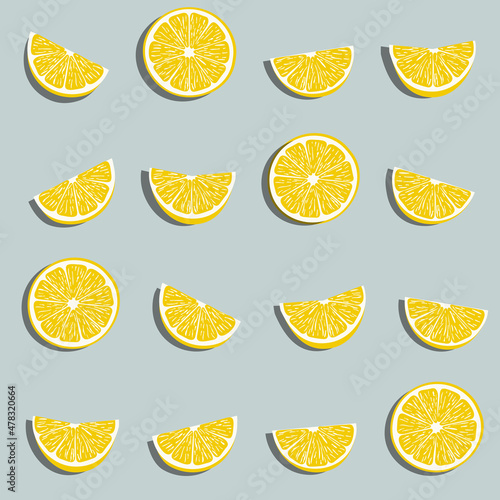 Lemon slices seamless pattern. Perfect for backgrounds, textile, fabric and wallpapers.