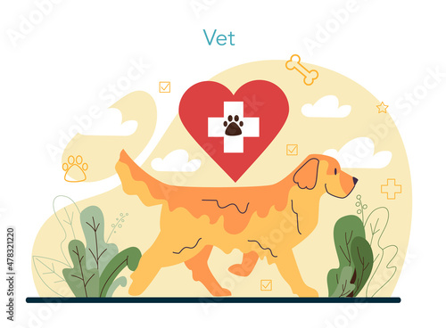 Pet veterinarian concept. Veterinary doctor checking and treating