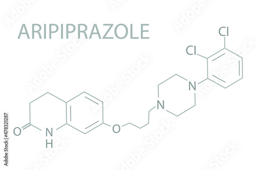 Aripiprazole molecular skeletal chemical formula.