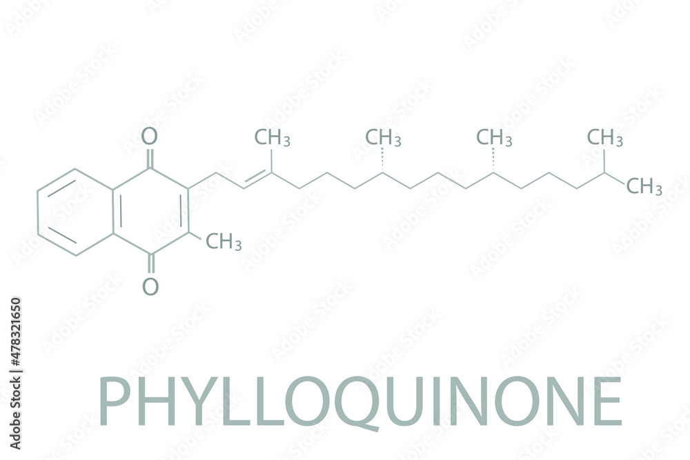 Phylloquinone molecular skeletal chemical formula. Phylloquinone molecular skeletal chemical formula.