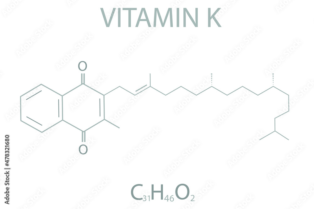 Vitamin K molecular skeletal chemical formula.