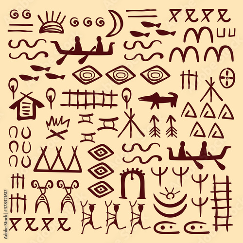 Billede på lærred Ethnic Tribal symbols