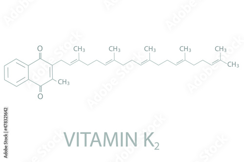 Vitamin K2 molecular skeletal chemical formula.