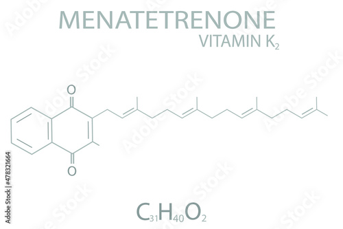 Menatetrenone (vitamin K2) molecular skeletal chemical formula.