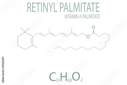 Retinyl palmitate (vitamin A) molecular skeletal chemical formula.