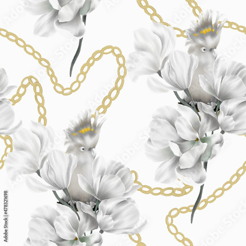 Beautiful seamless pattern with floral background 