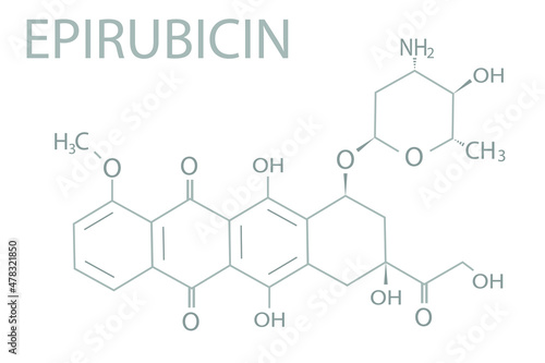 Epirubicin molecular skeletal chemical formula.