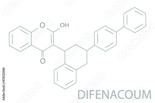 Difenacoum molecular skeletal chemical formula. photo