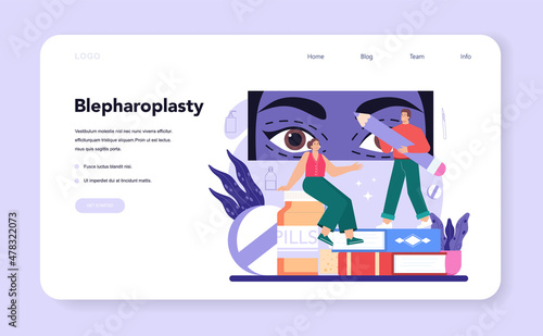 Plastic surgery web banner or landing page. Idea of modern face