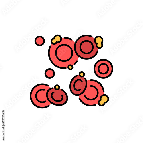 Sideroblastic anemia color line icon. Human diseases.