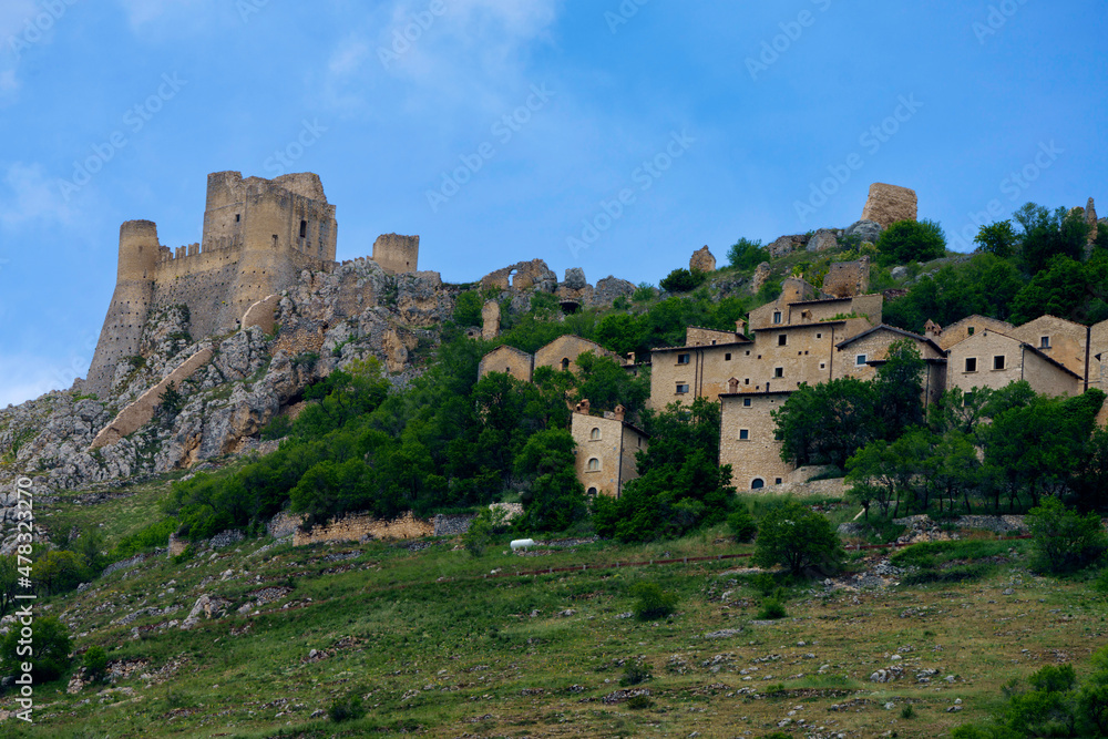 Calascio, medieval village in the Gran Sasso Natural Park, Abruzzi
