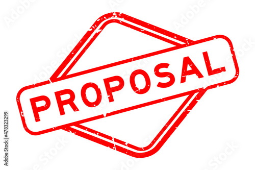 Grunge red proposal word rubbber seal stamp on white background