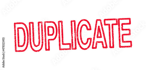 Vector illustration of the word Duplicate in red ink stamp