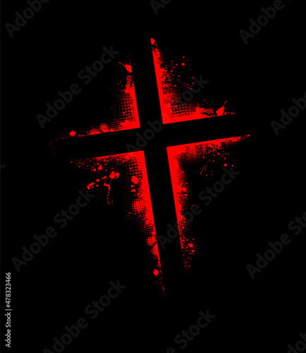 The Bloody Cross. Vector illustration photo