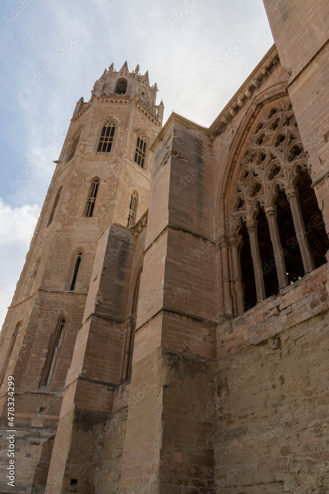 lleida cathedral on a hot summer day