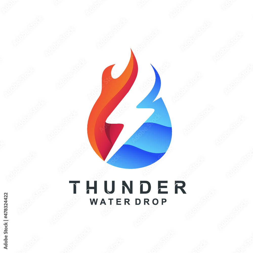 Thunder, fire, and water logo Thunder, fire, and water logo