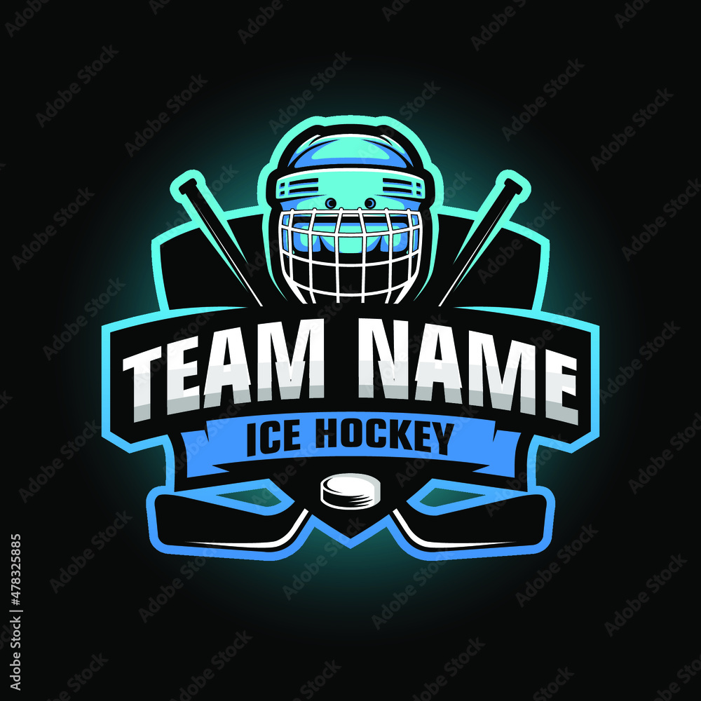 Ice Hockey Logo Design Template Inspiration Vector Illustration Stock 