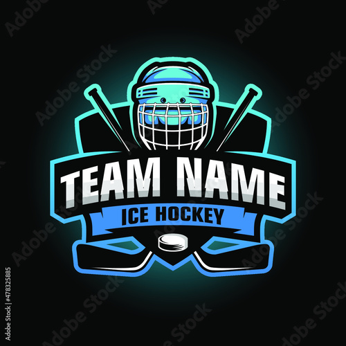 Ice Hockey Logo Design Template Inspiration, Vector Illustration.