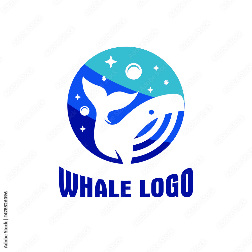 Whale Logo Design Template Inspiration, Vector Illustration. Whale Logo Design Template Inspiration, Vector Illustration.