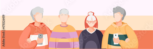 Group of people standing together community and togetherness concept, diversity portrait. Characters men and women isolated on white. Crowd community. Social diversity friends or relatives