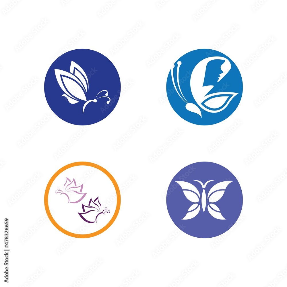 Fototapeta premium Butterfly logo icon vector design