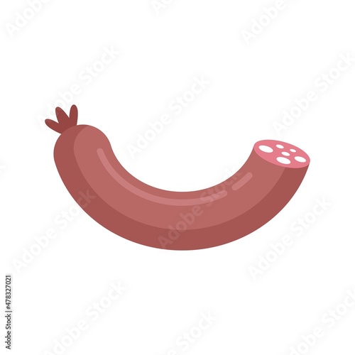 Market sausage icon flat isolated vector