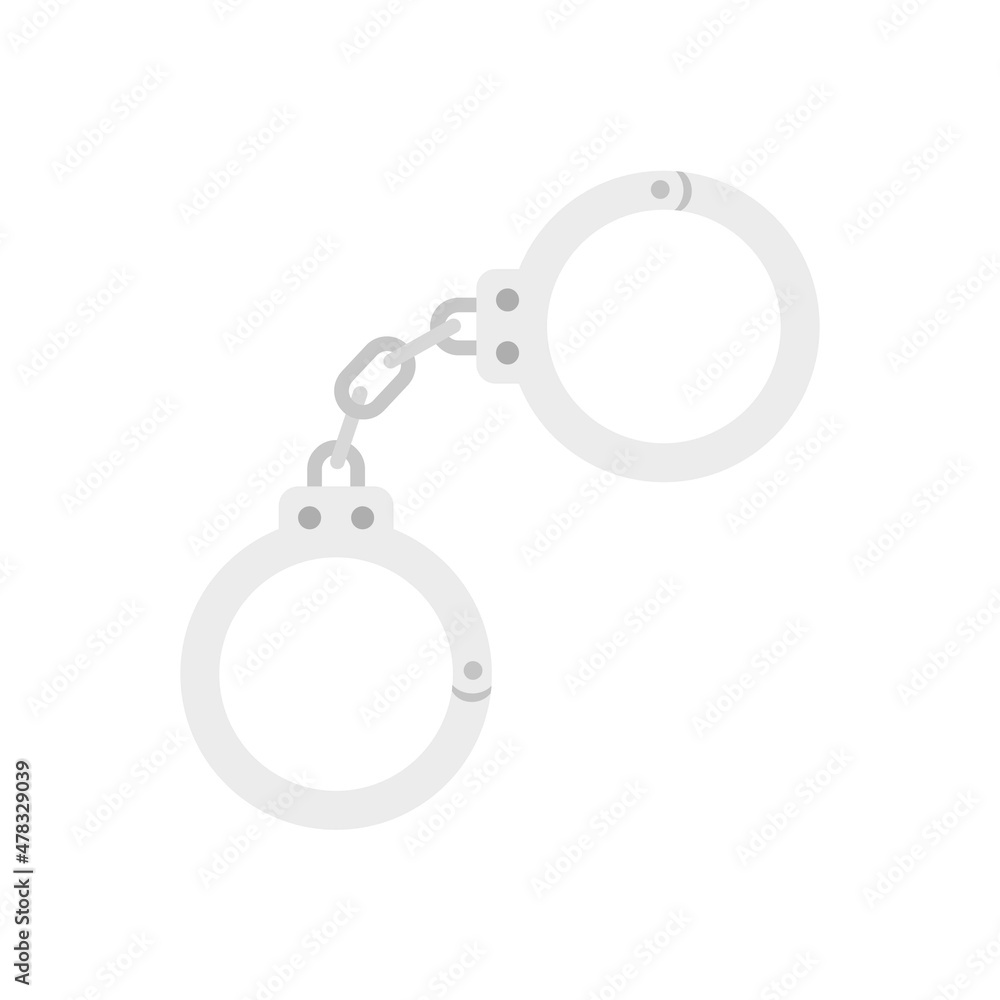 Prosecutor handcuffs icon flat isolated vector Prosecutor handcuffs icon flat isolated vector