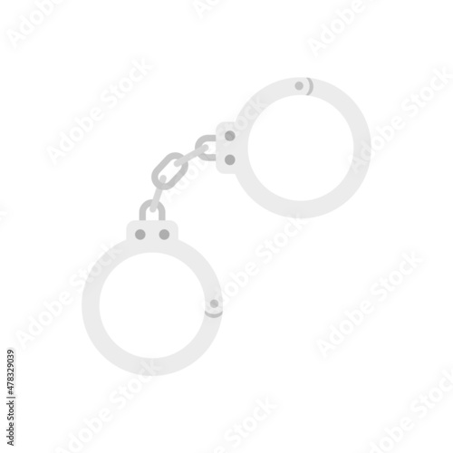 Prosecutor handcuffs icon flat isolated vector