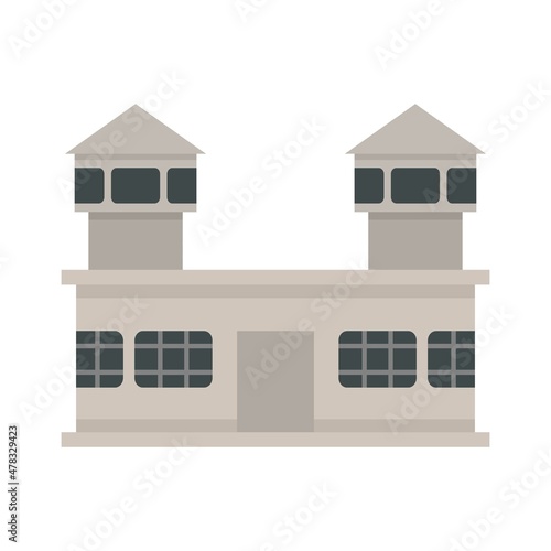 Prison building icon flat isolated vector