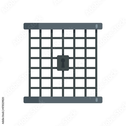 Prison gate icon flat isolated vector photo