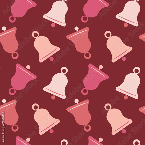 Illustration A seamless pattern on a square background - a bell. Design element