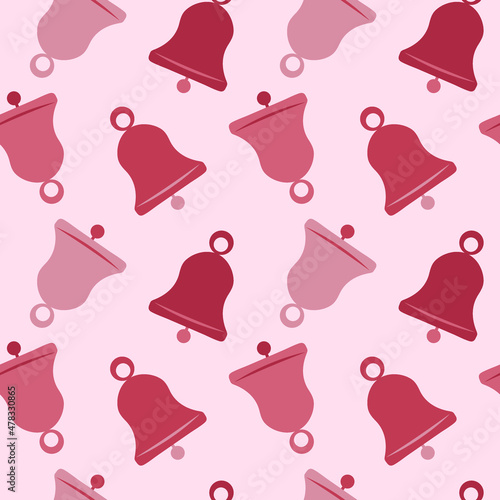 Illustration A seamless pattern on a square background - a bell. Design element