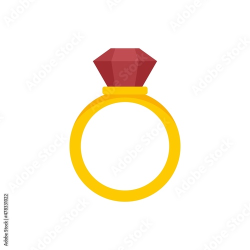 Notary gold ring icon flat isolated vector