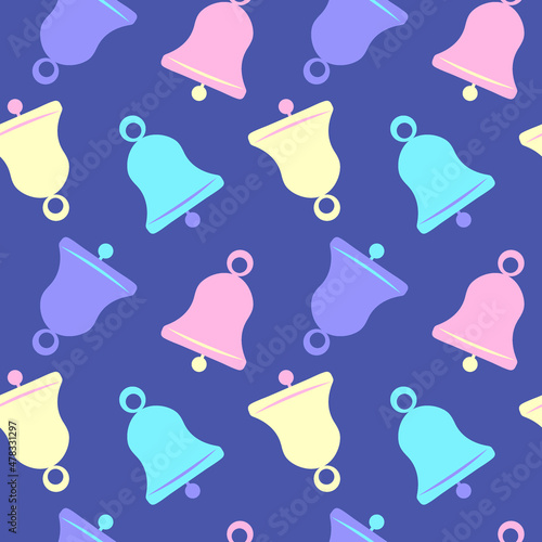 Illustration A seamless pattern on a square background - a bell. Design element