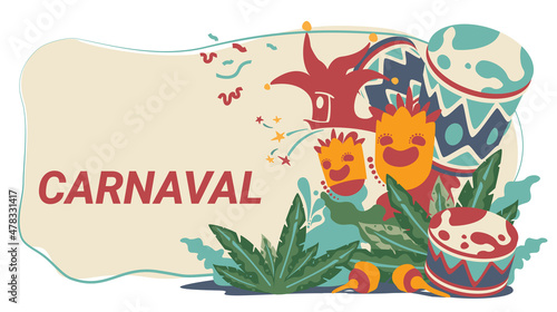 Clown carnival masks layout