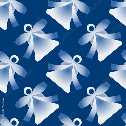 Illustration A seamless pattern on a square background - a bell. Design element