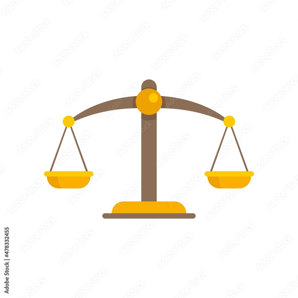 Notary scales icon flat isolated vector Notary scales icon flat isolated vector