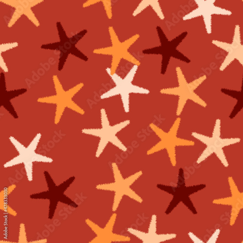 Abstract Serrated Stylish Trendy Stars Seamless Pattern Vector Design Perfect for Allover Fabric Print or Wrapping Paper