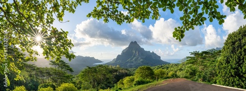 Mont Rotui seen from the Belvedere Lookout, Moorea island, French Polynesia photo