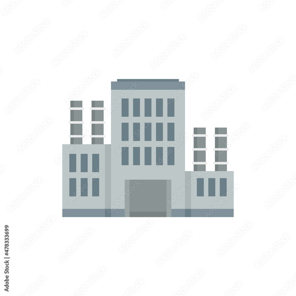 Recycle factory icon flat isolated vector