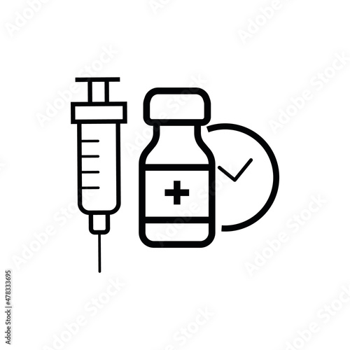 Vaccination time vector banner. Syringe needles for the coronavirus vaccine are being introduced all over the planet.