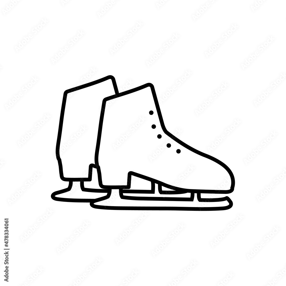 Ice skate line icon, vector logo isolated on white background