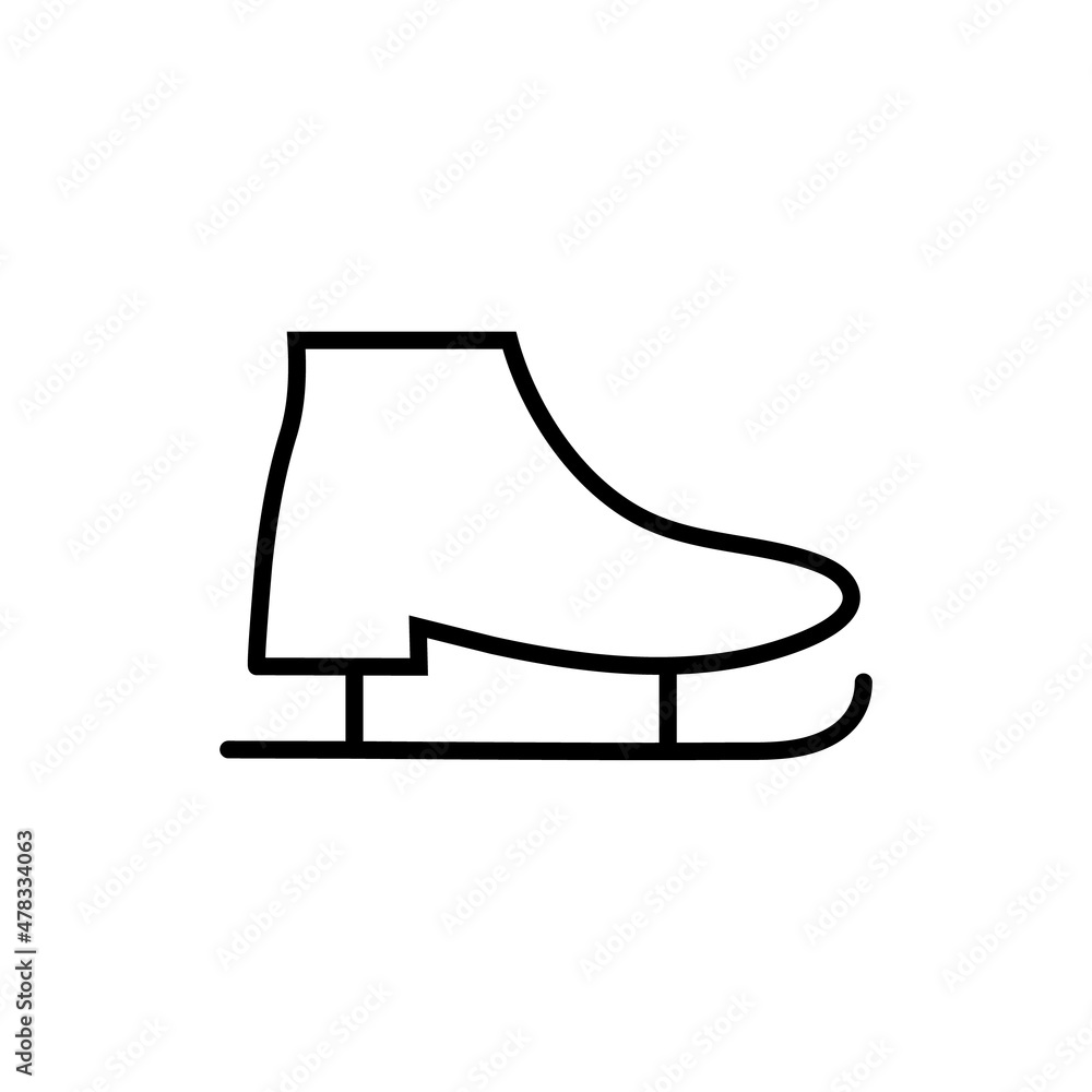 Ice skate line icon, vector logo isolated on white background Ice skate line icon, vector logo isolated on white background