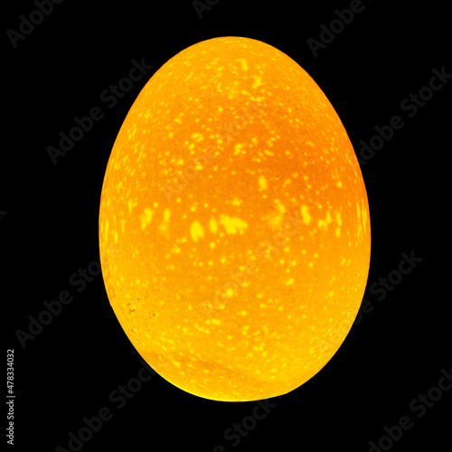 Fototapeta Luminous glowing egg in a bright beam of light passing through