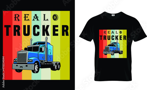 Real trucker t-shirt design